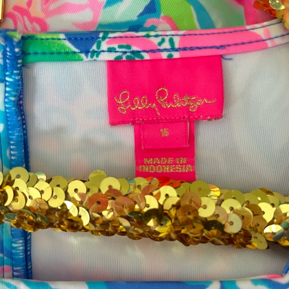 Lilly Pulitzer Girl’s Peony For Your Thoughts Arya Floral Dress Size 16 - Picture 5 of 8